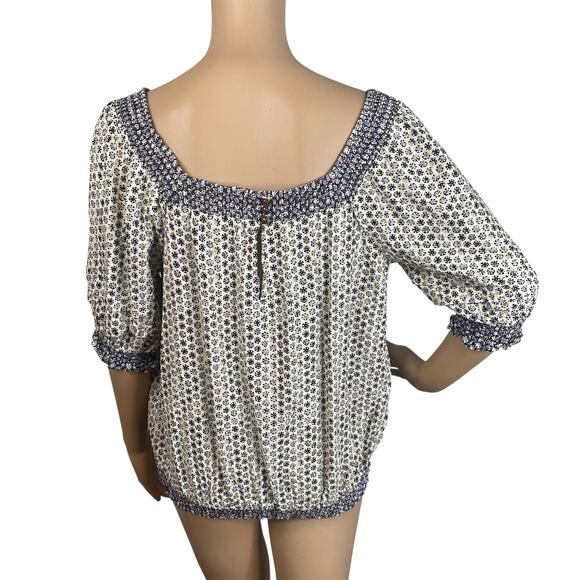 NEW Fat Face Dot Print Square Neck Puff Sleeve Cottagecore Blouse Top SZ 8 - Picture 7 of 9